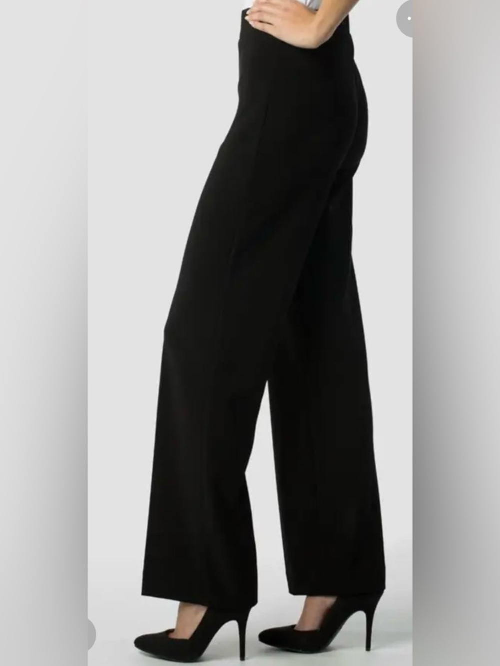 JOSEPH RIBKOFF Black Straight Leg Stretch Pull On Black Pants Trouser Size 16